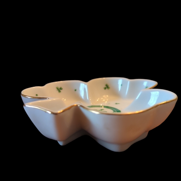 Lefton Fine China -Irish Shamrocks & Cladaugh Gold-Trim Trinket or Candy Dish 5” - Picture 7 of 7